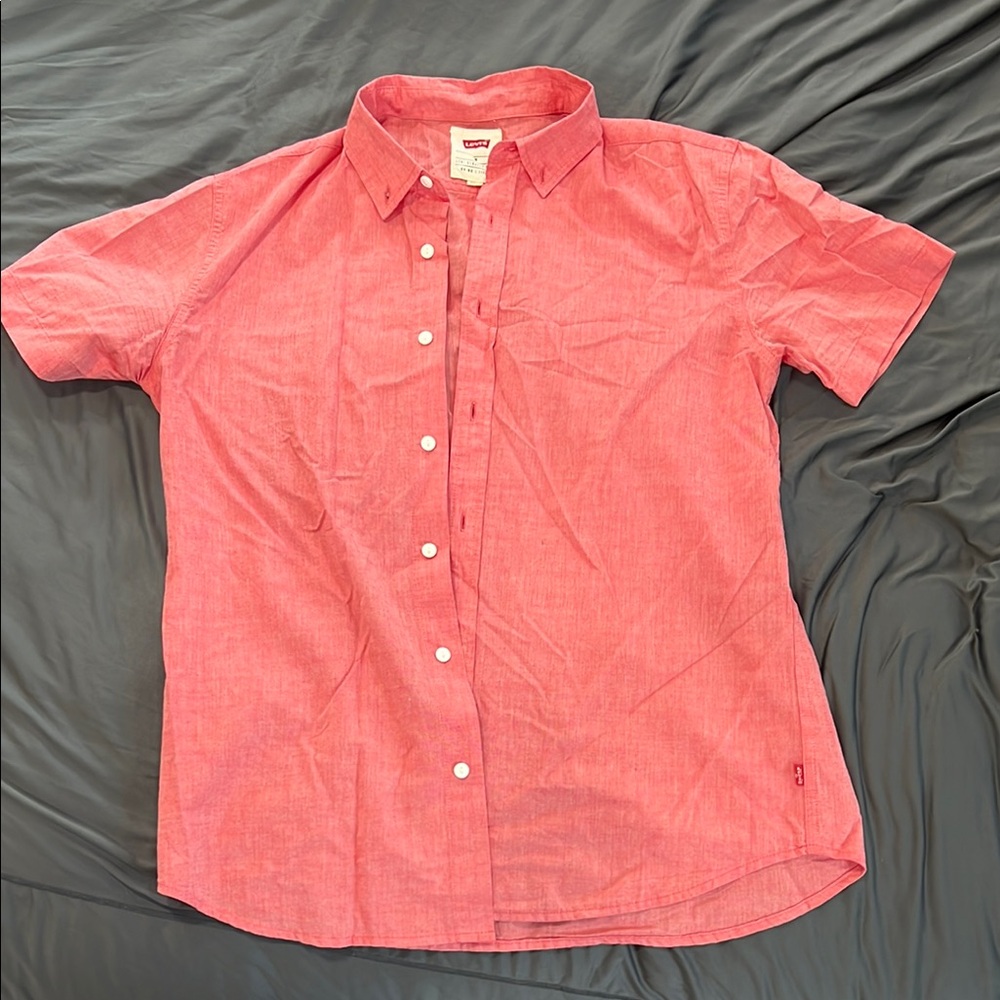 Levi's Red Casual Button Down Shirt Short Sleeve